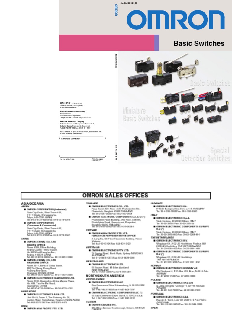 Omron Microswitch PDF | PDF | Printed Circuit Board | Switch