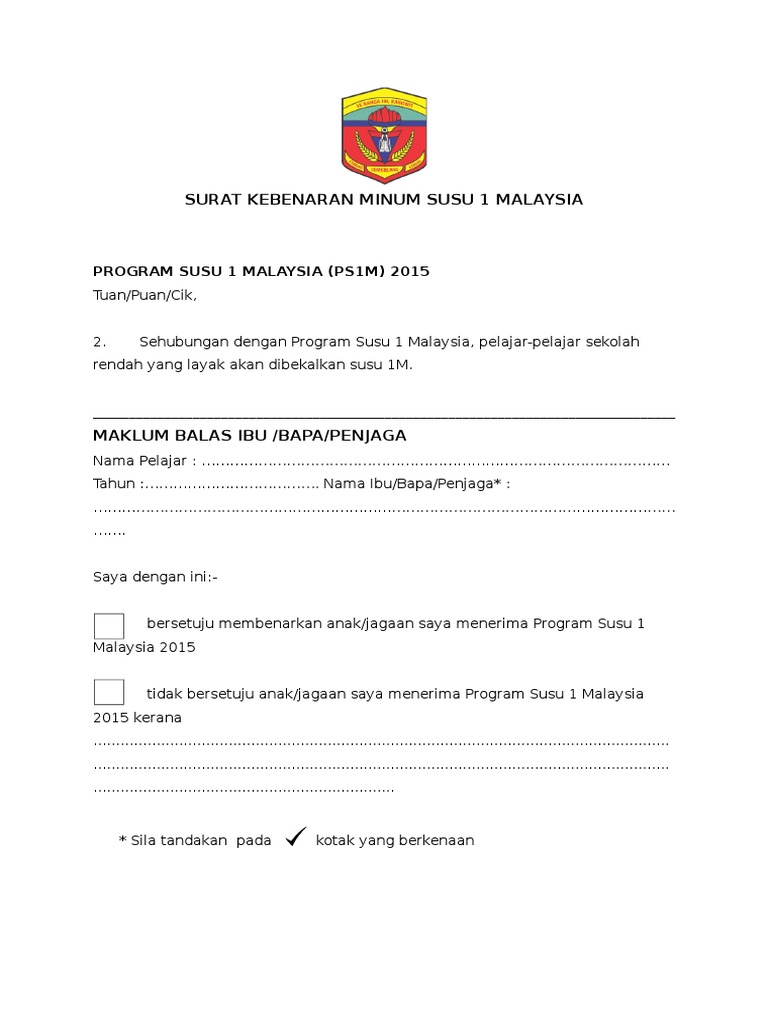 Surat Kebenaran Minum Susu Pdf
