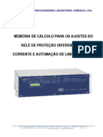 Memória de Cálculo para o Roteiro de Ajustes Do Relé Diferencial SEL-311L PDF