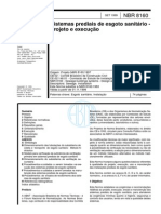 Abnt - Nbr 8160 - Sistemas Prediais de Esgoto Sanitario - Projeto E Execucao