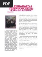 El Embarazo A Temprana Edad Reportaje Pdf Embarazo