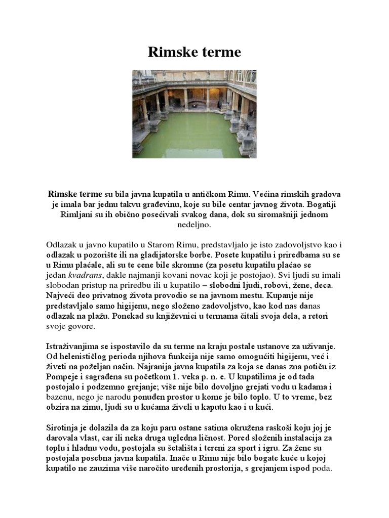 Rimske Terme | PDF