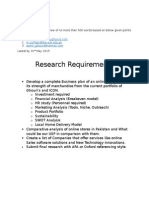 Research Requirements: M.zulfiqar@iba-Suk - Edu.pk