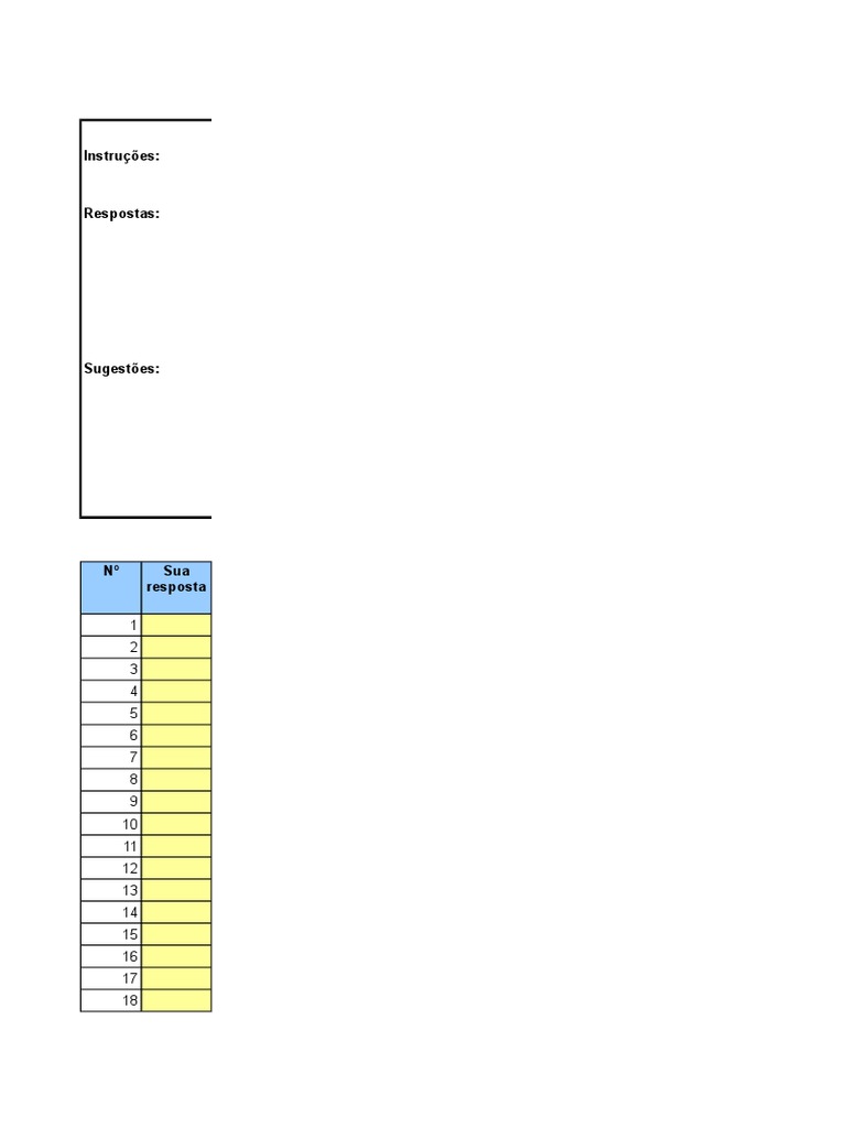 Planilha de Correção do Teste CPS | PDF