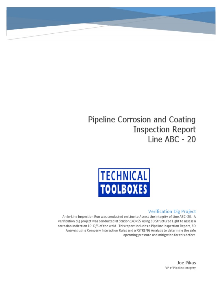 Pipeline Corrosion Inspection Report ABC-20 | PDF | Corrosion ...