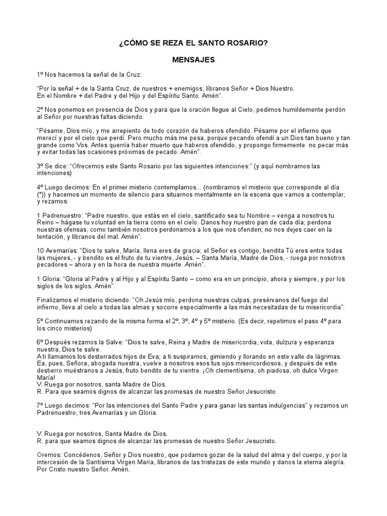 Guía para Rezar el Santo Rosario | PDF | María, madre de Jesús | orador ...
