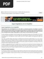 Input Impedance of An Amplifier and How To Calculate It