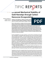 Enhanced mechanical stability of gold nanotips through carbon nanocone encapsulation