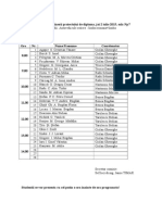 Planificarea Susținerii Proiectului de Diploma - Joi