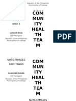 COM MUN ITY Heal TH TEA M COM MUN ITY Heal TH TEA M: Nhts Families
