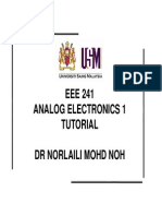 EEE 241 EEE 241 Analog Electronics 1 Tutorial Tutorial DR Norlaili Mohd Noh