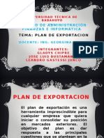Plan de Exportacion Aduana