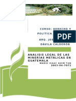 Analisis Legal de Las Minerìas en Guatemala