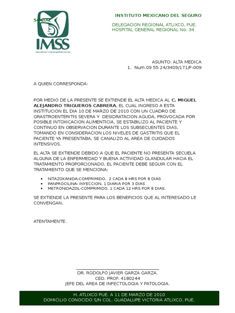 Formato Historia Clinica General Imss Pdf