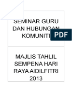 Seminar Guru Dan Hubungan Komuniti