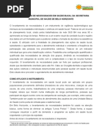 Levantamento de Necessidades Em Saude Bucal