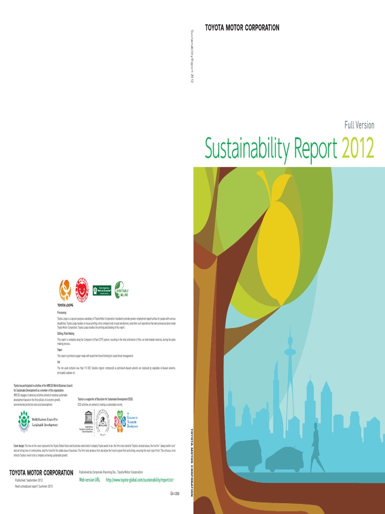 Sustainability Report Toyota | PDF | Hybrid Electric Vehicle ...