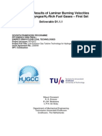 SP1 - Experimental Results of Laminar Burgning Velocities of Adiabatic Syngas - D1.1.1