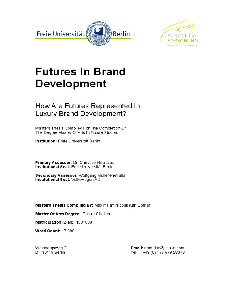 master thesis on branding