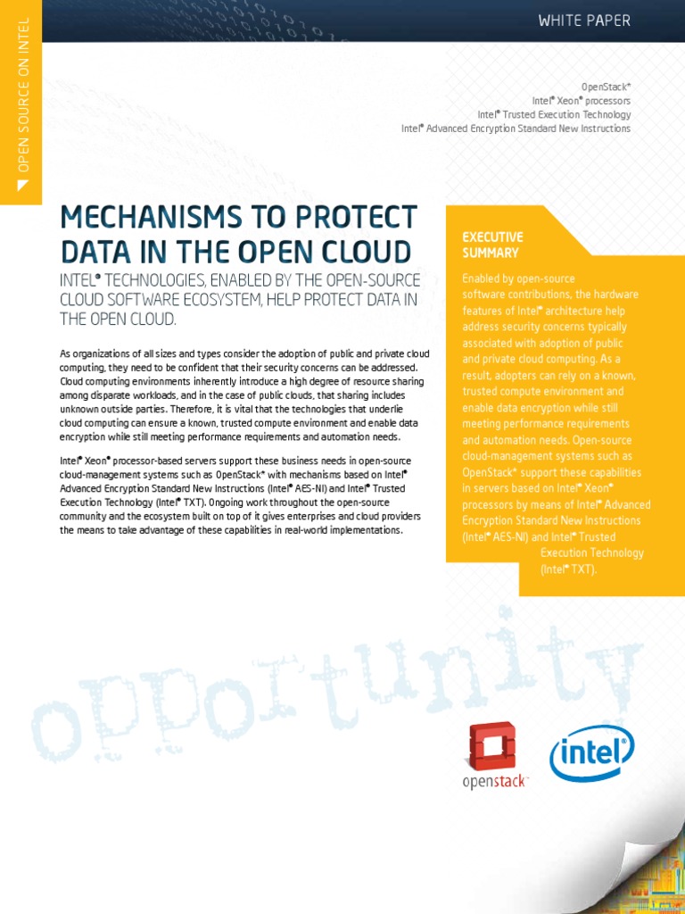 Mechanisms To Protect Data in The Open Cloud | PDF | Open Stack | Cloud ...
