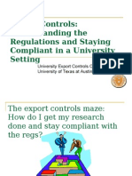 Export Controls: Understanding The Regulations and Staying Compliant in A University Setting