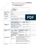 Econometric Modelling Course Syllabus