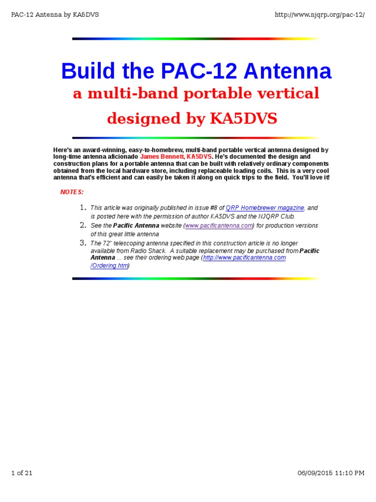 Pac 12 Antenna | PDF | Screw | Antenna (Radio)