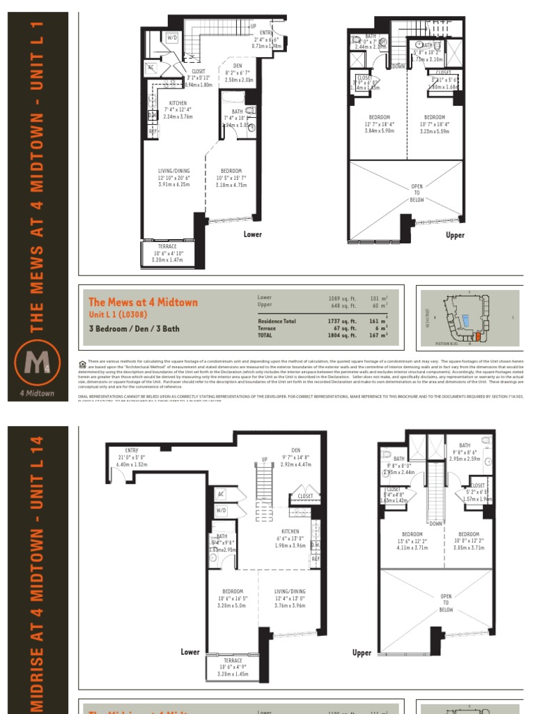 4 Midtown Miami 3 Bedroom Floor Plans Condominium