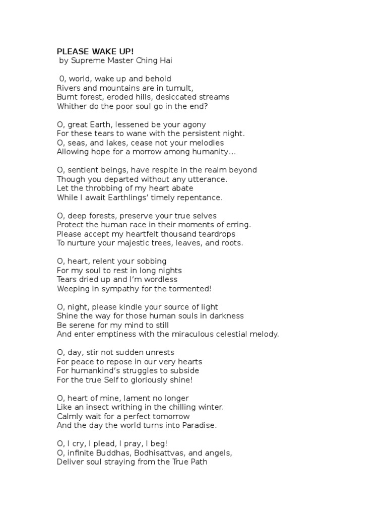 Wake Up For Earth S Renewal Pdf