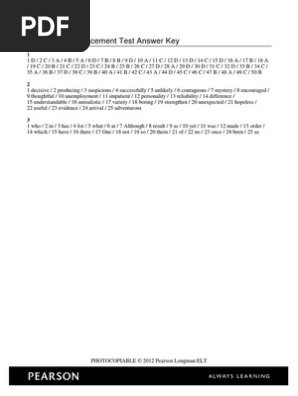 Full Placement Test Key