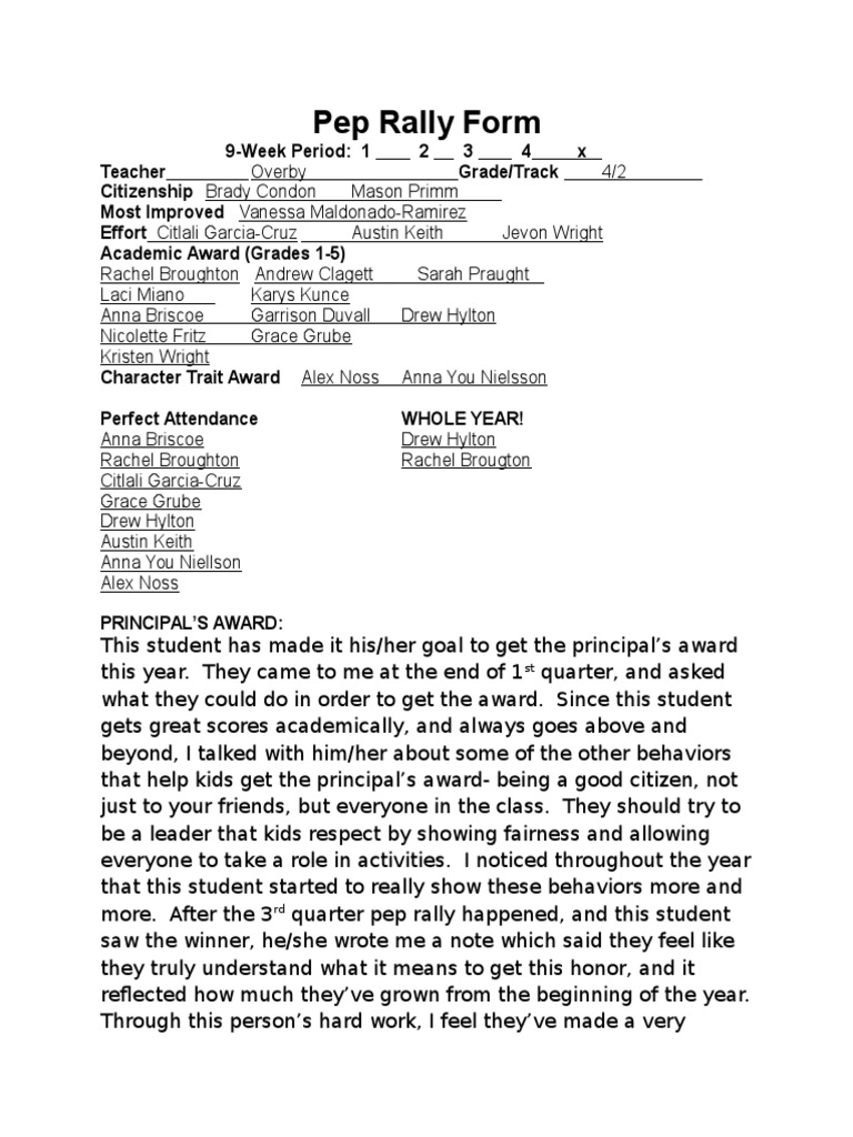 Pep Rally 4 | PDF | Career & Growth | Wellness