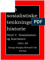 G. D. H. Cole: Den Sosialistiske Tenkningens Historie. Bind V. Sosialismen Og Fascismen, 1931-39