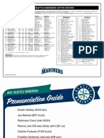 2015 Seattle Mariners Active Roster: Alphabetical Numerical