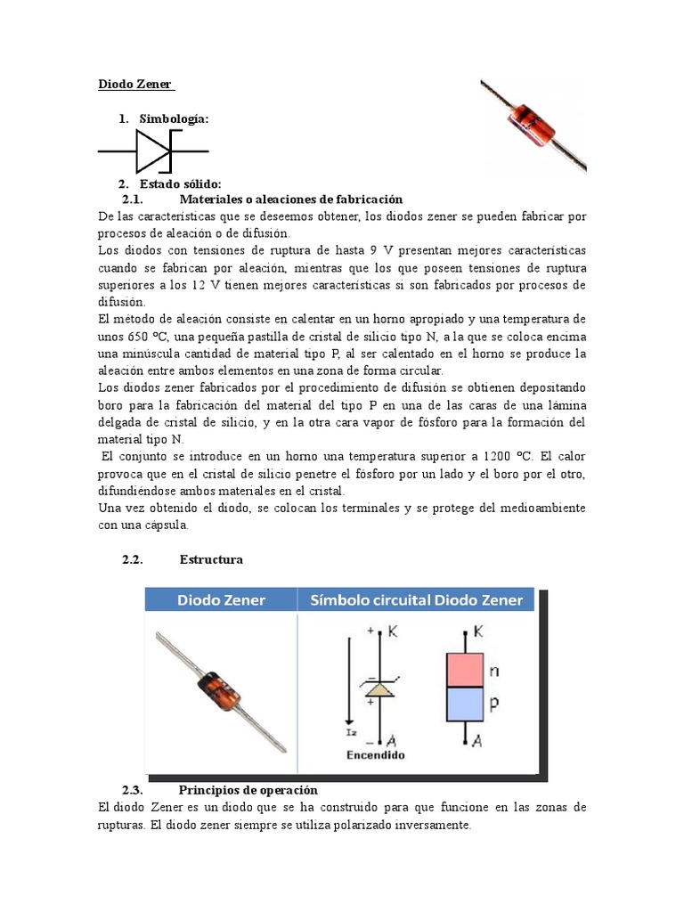 Diodos Zener, LED y Fotodiodos: Guía Completa | PDF | Diodo emisor de ...