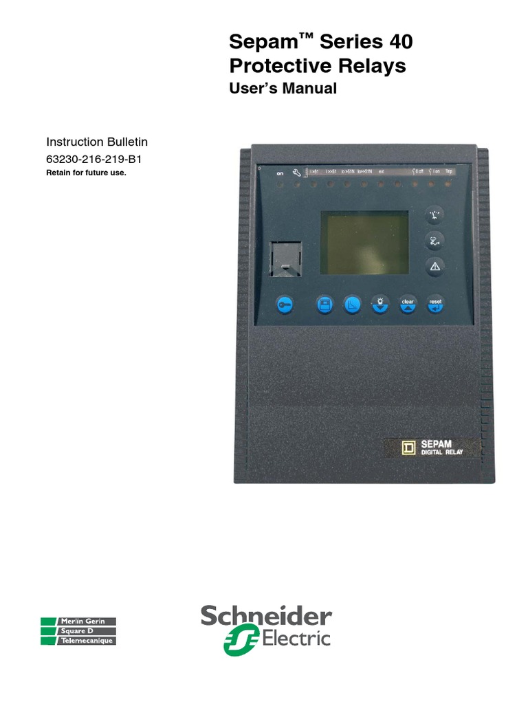 Sepam Series 40 Protective Relays User's Manual PDF Interference Ac Power