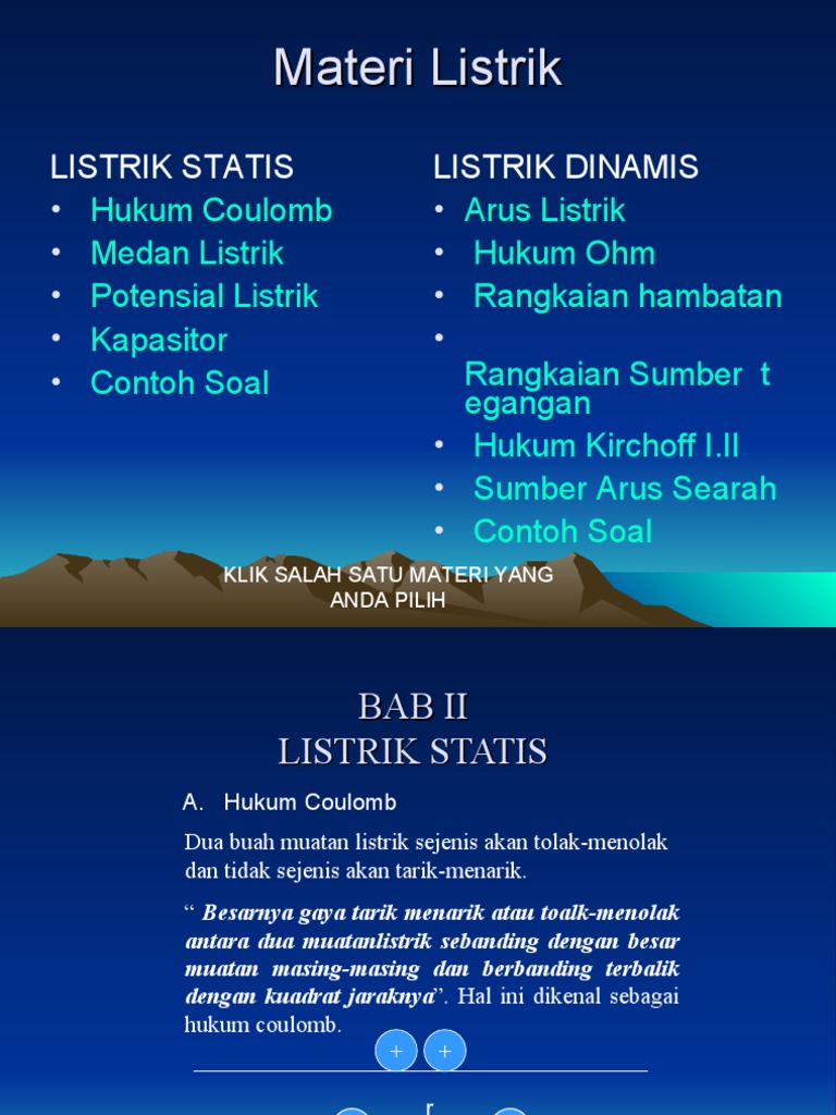 Listrik Statis Dan Dinamis Listrik Statis Dan Dinamis