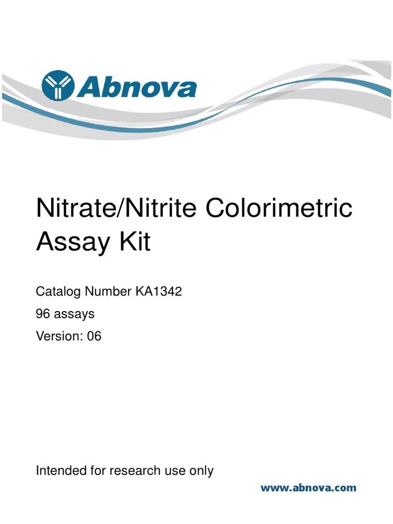 Pedoman Assay Kit NO KA1342 PDF Nitric Oxide Synthase Nitrate