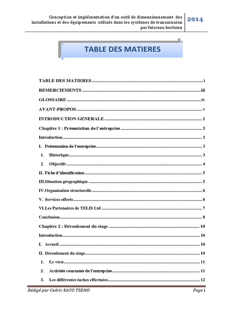 Rapport Stage  Informatique  GSM