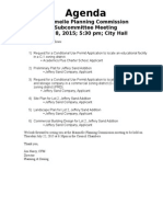 July Subcommittee Agenda 2015