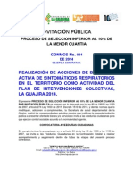 Invitacion Publica Proceso Conmcs No. 034