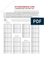 Toefl Answer Sheet For Free Test: Note