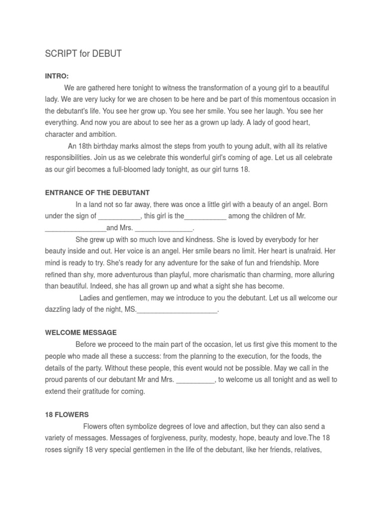 Mc Script Sample For Event - ragreenway