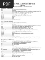 2011 Summer Academic Calendar: Maymester (Part of Term 0)