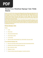 Download Resep Cara Membuat Sponge Cake Tidak Bantatdocx by YaniBk SN270350062 doc pdf