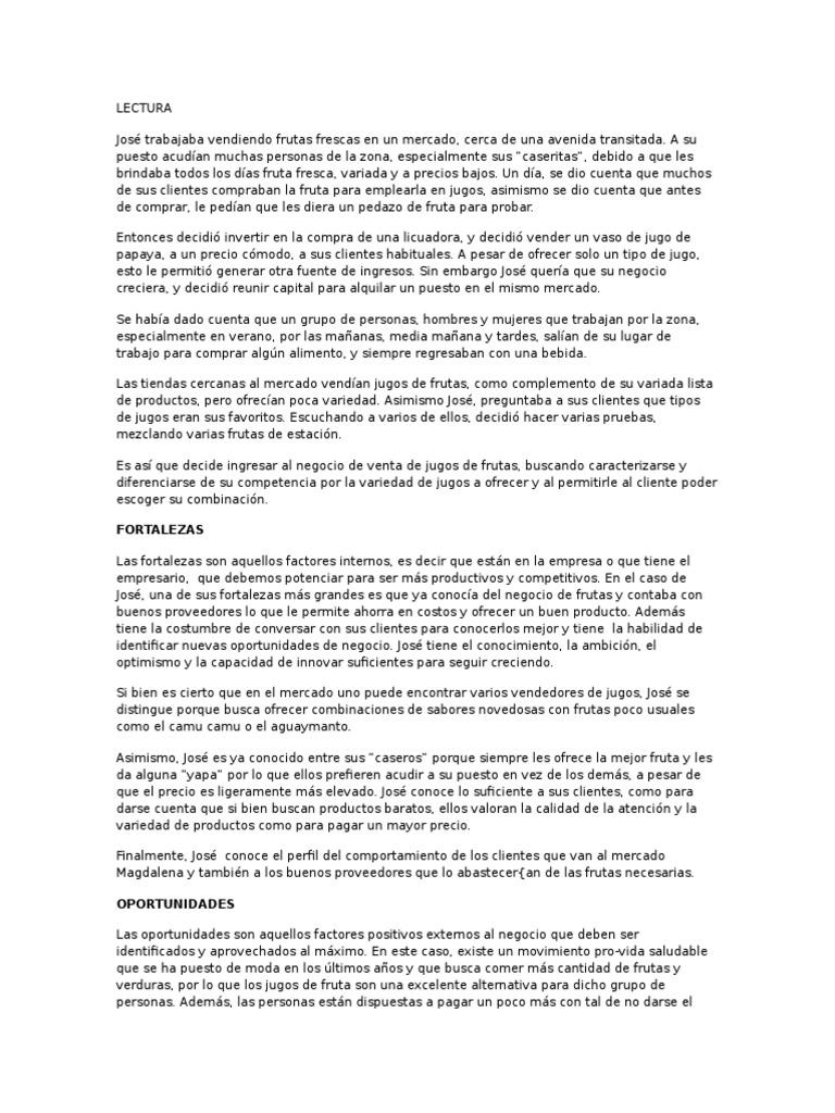 Oportunidades en la venta de jugos | PDF | Competitividad | Mercado ...