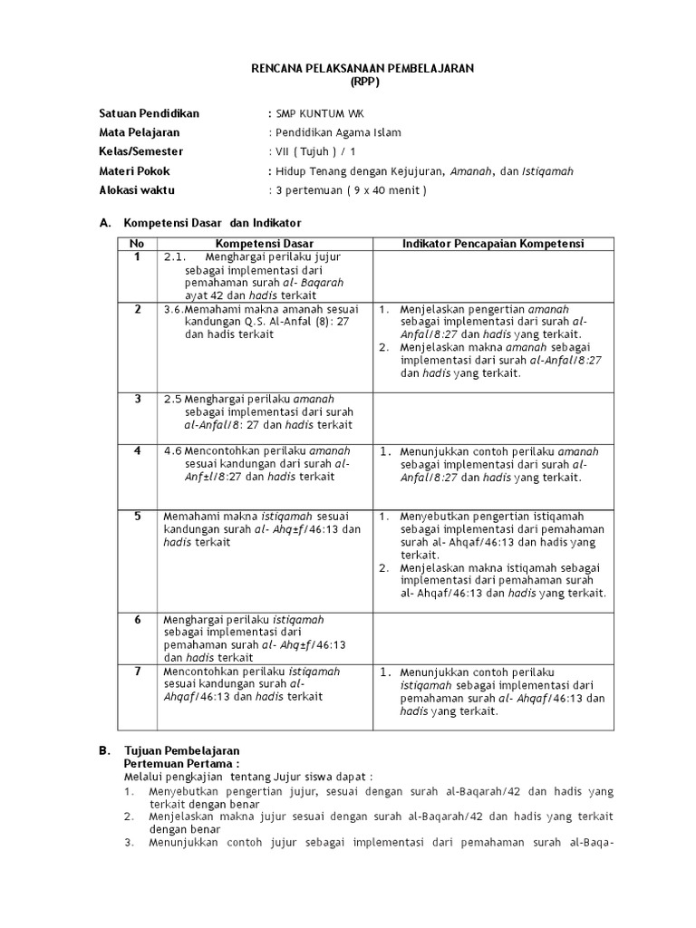 Soal Pilihan Ganda Jujur Amanah Dan Istiqomah Guru Paud