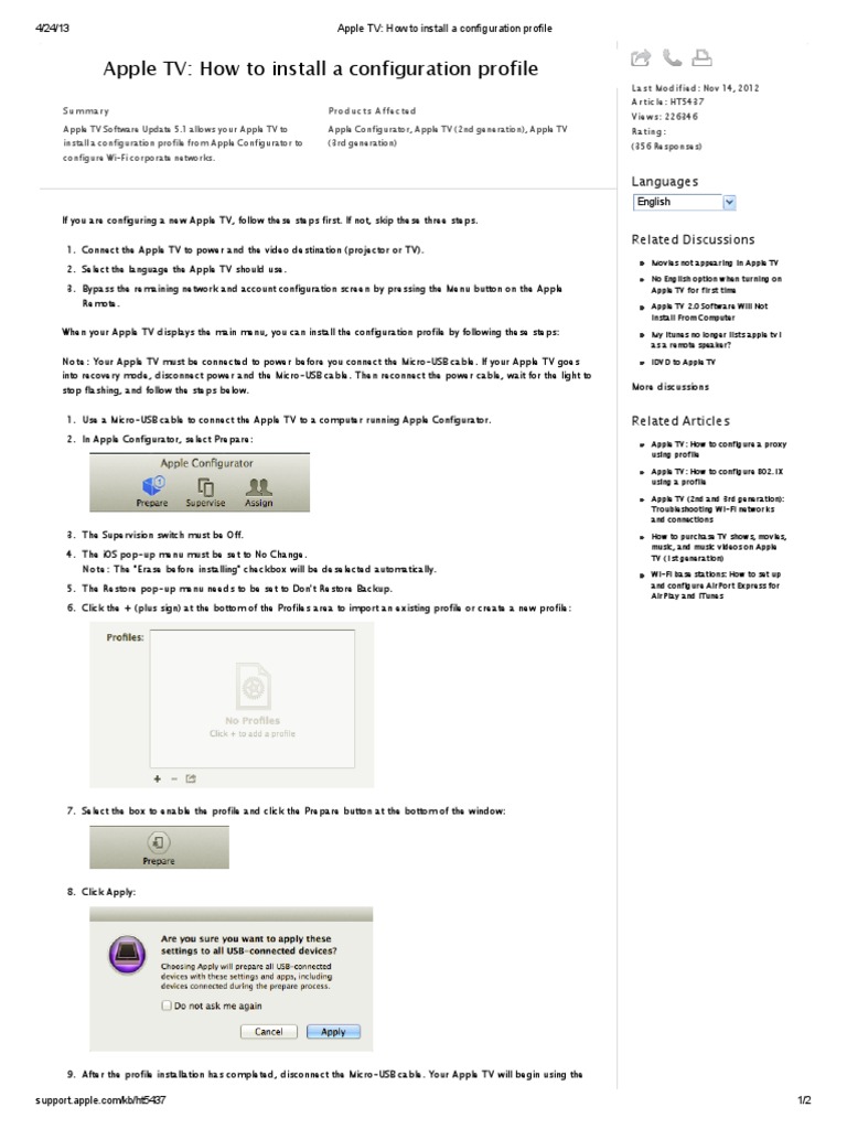 Installing Configuration Profiles on Apple TV | PDF | Apple Tv | Apple Inc.