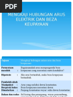 Mengkaji Hubungan Arus Elektrik Dan Beza Keupayaan