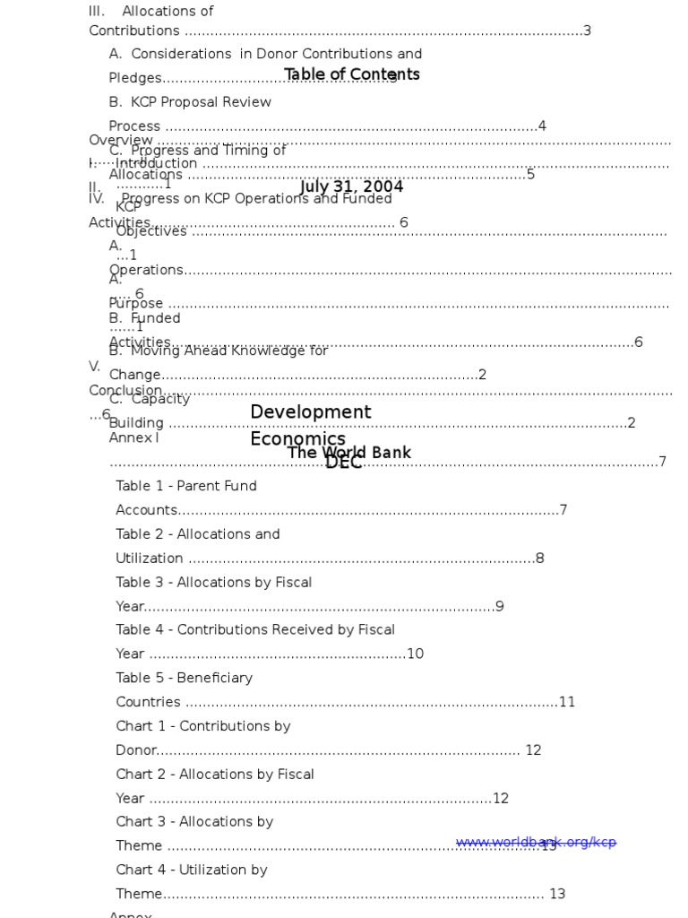 KCP Program Progress Report 2004 | PDF | Rural Poverty | World ...