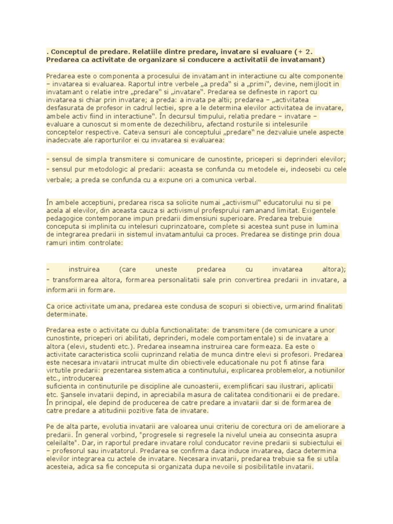 Conceptul de Predare | PDF